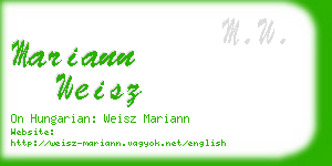 mariann weisz business card